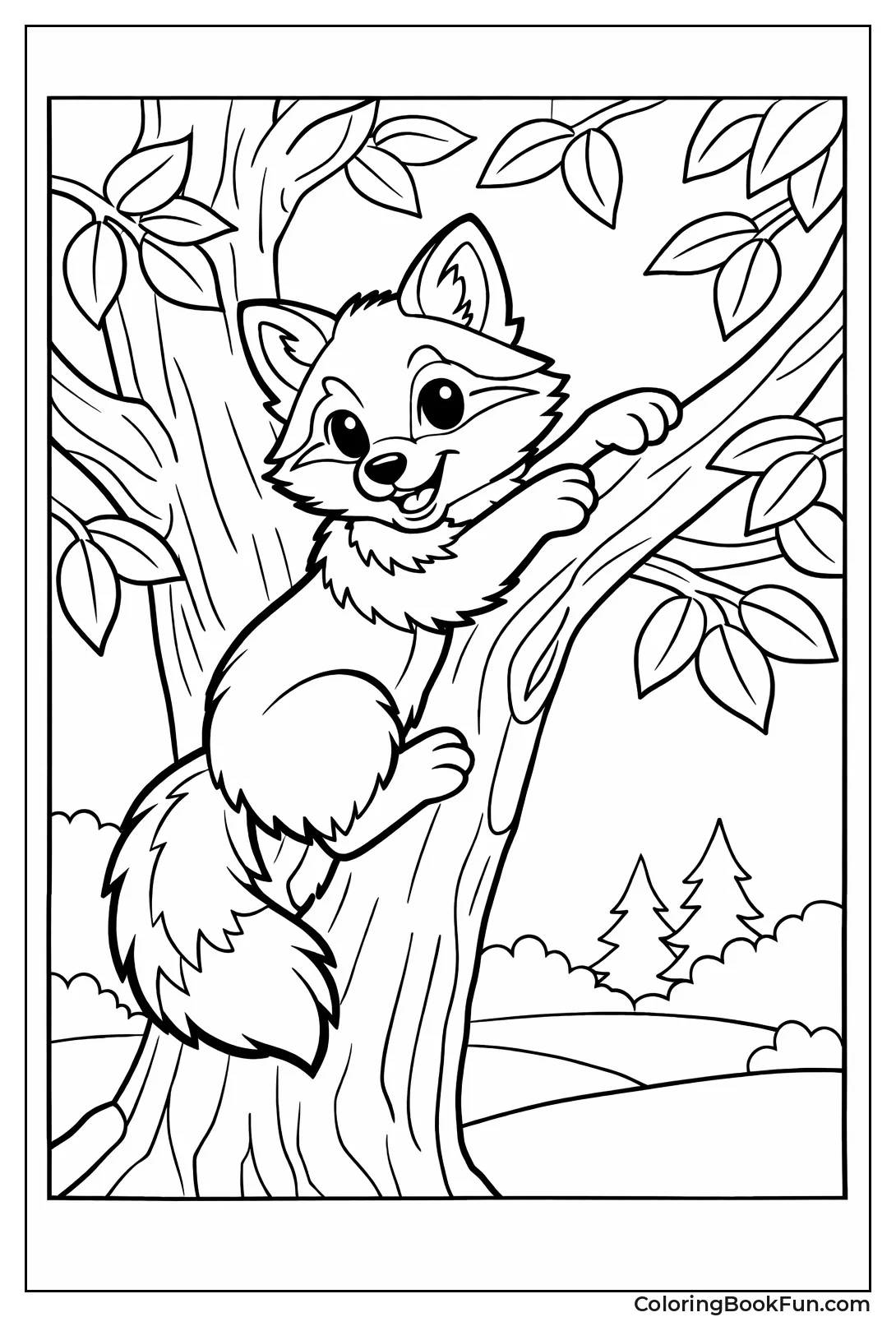 Gray Fox Climbing Tree