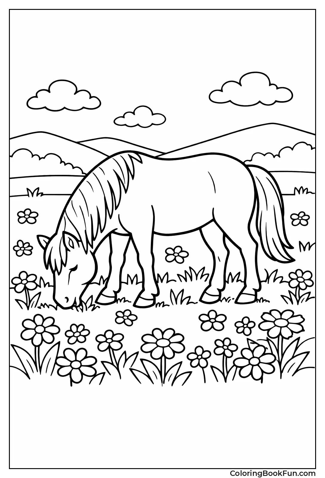 Grazing Meadow Horse