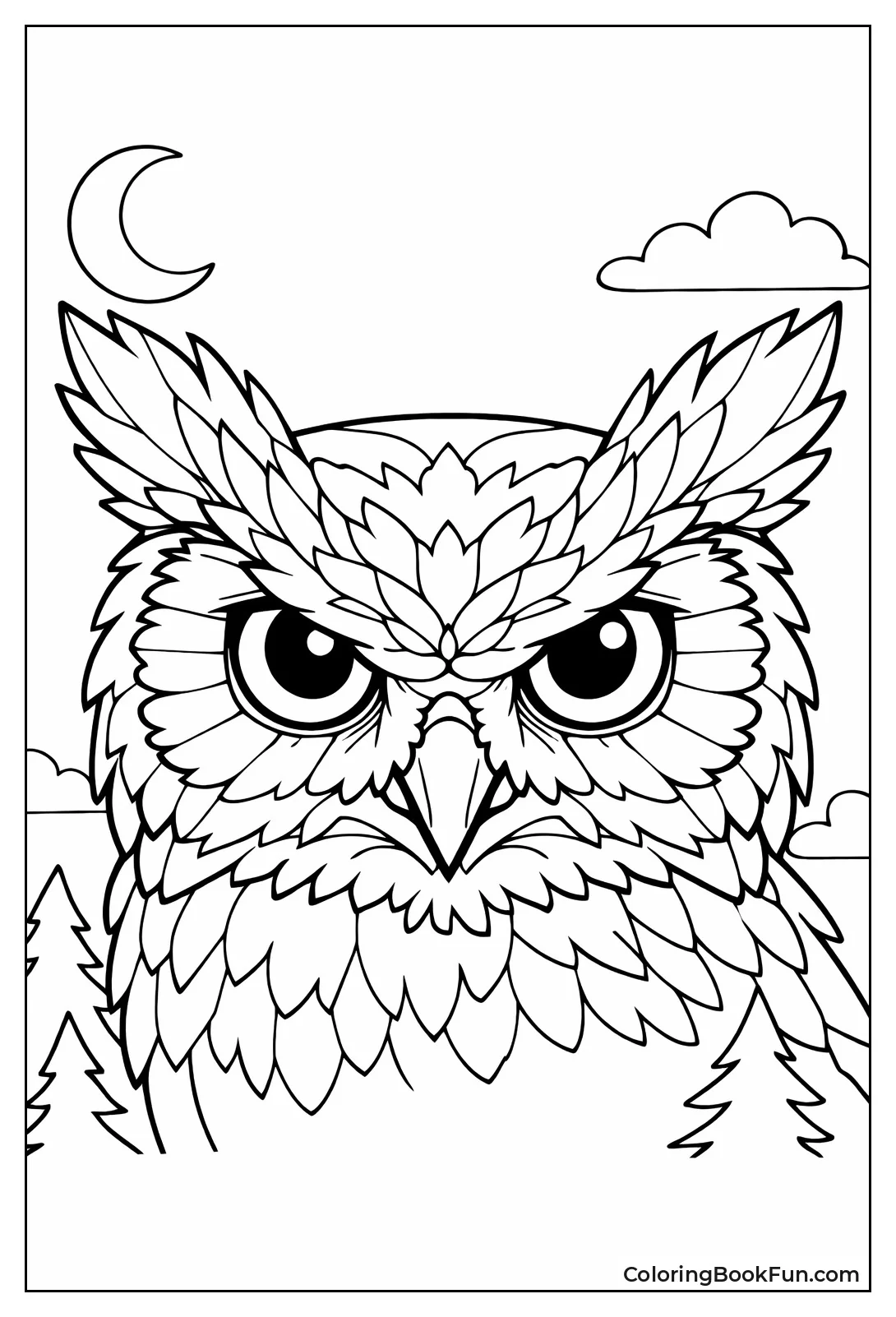 Horned Owl Close-up Portrait