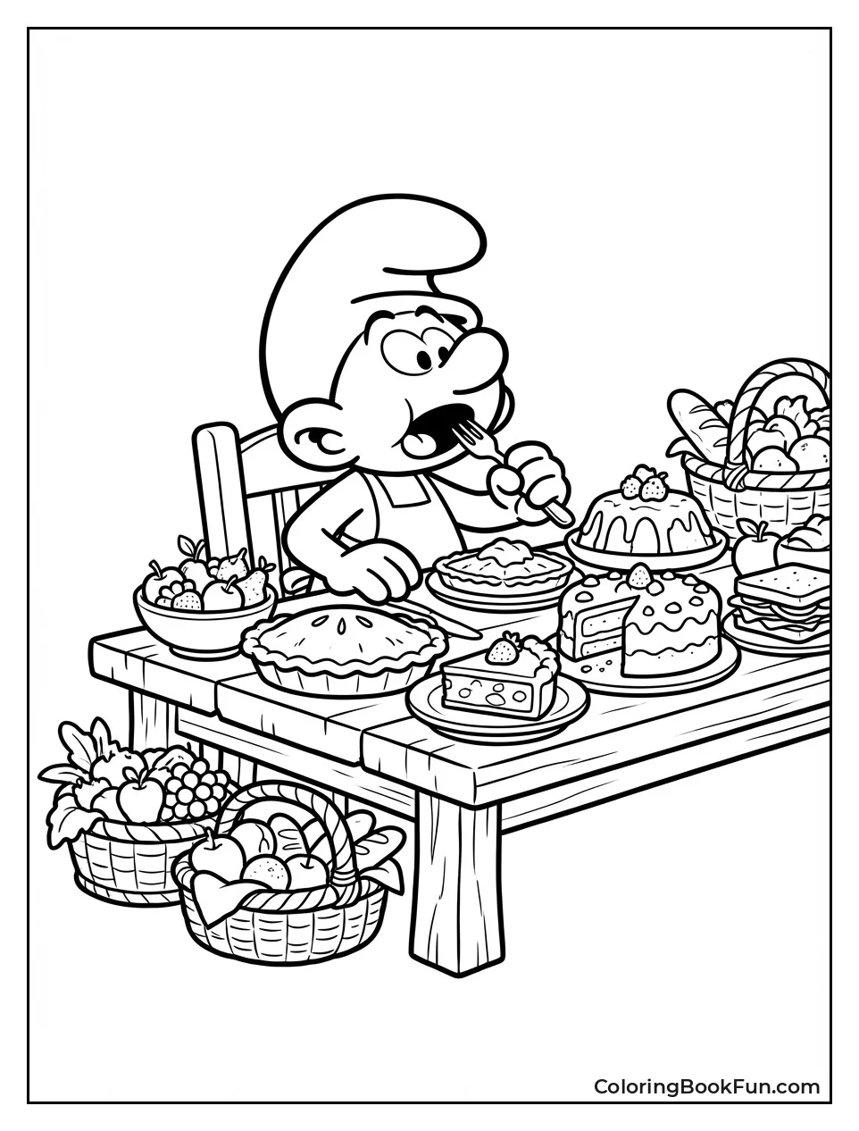 Greedy Smurf Eats Pies