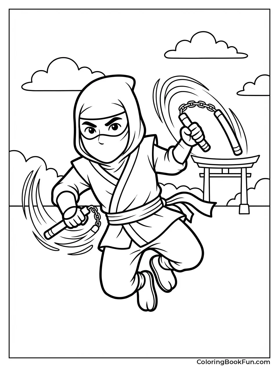 Green Ninja Spinning Nunchucks