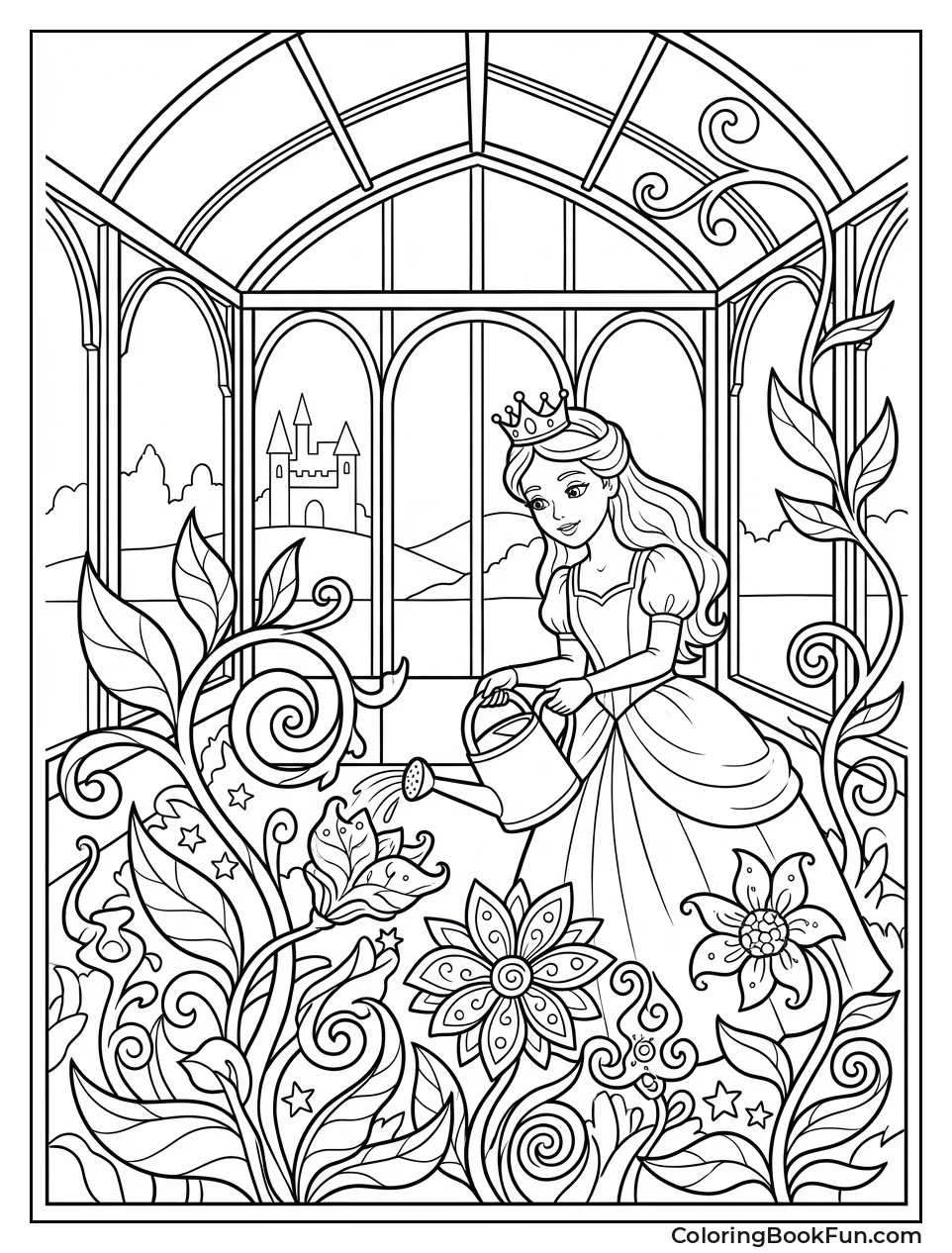 Princess Watering Greenhouse Plants