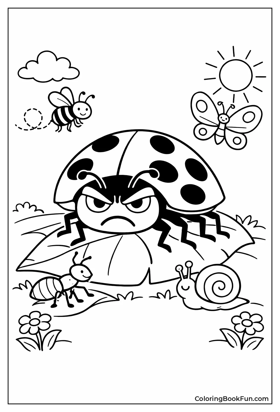 Grouchy Frowning Ladybug