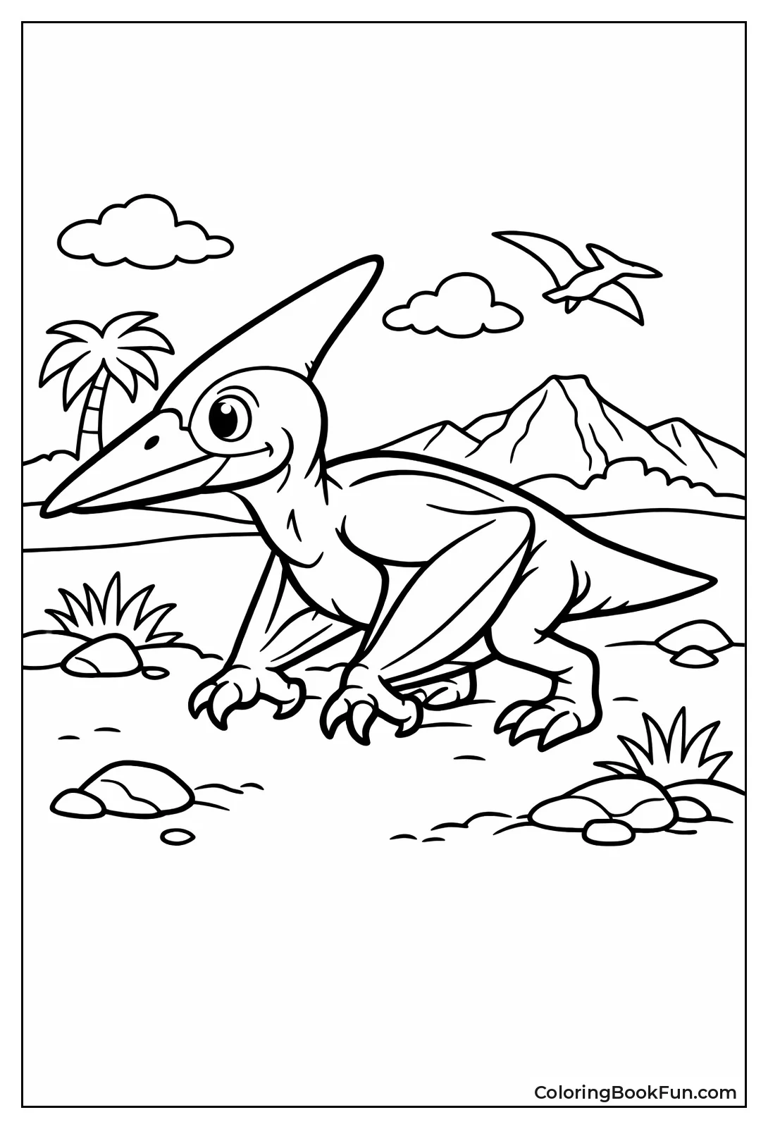 Pterodactyl Walking on Ground