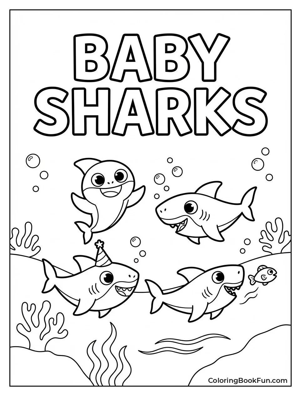 Playful Baby Sharks Swimming Together