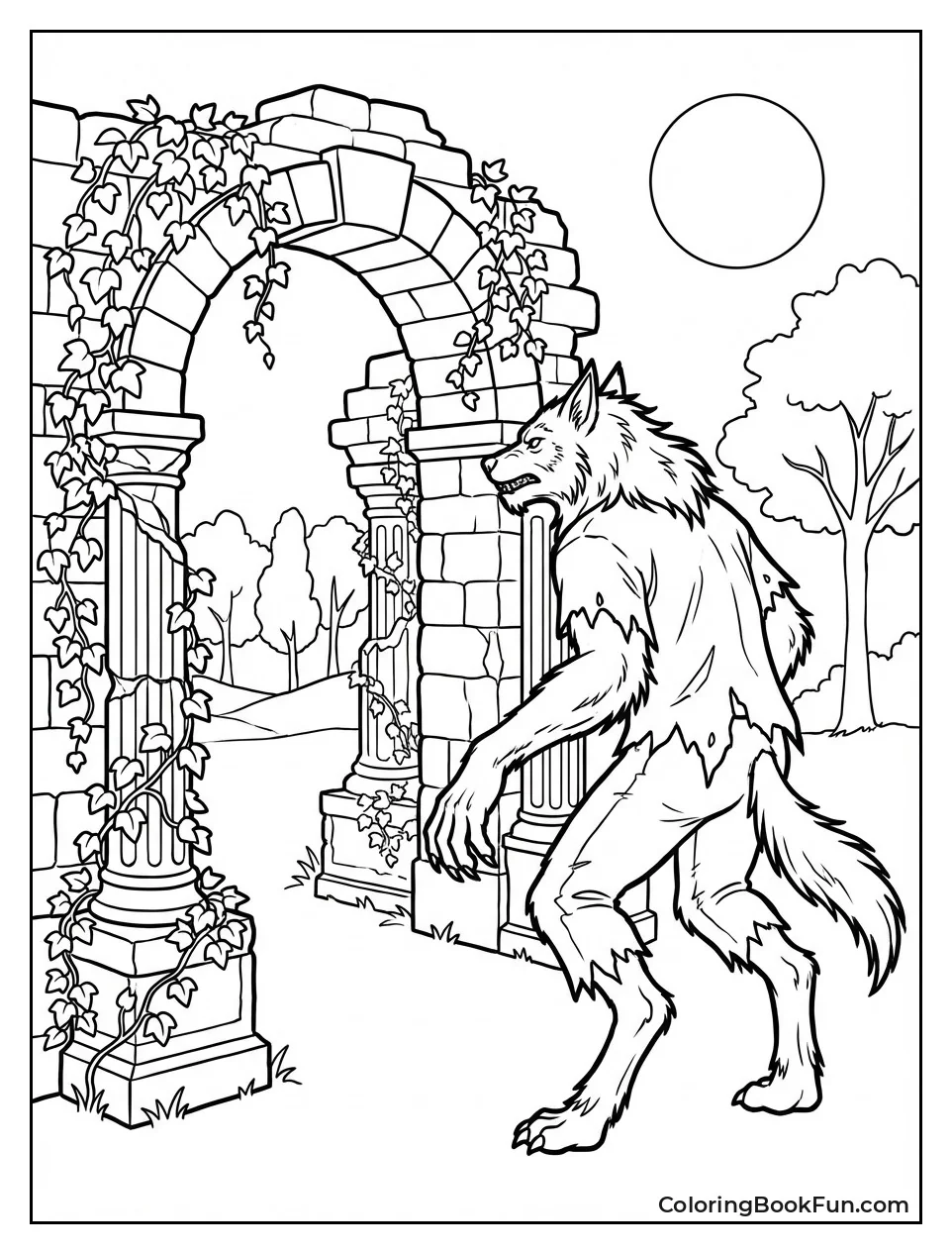 Werewolf at Ancient Ruins