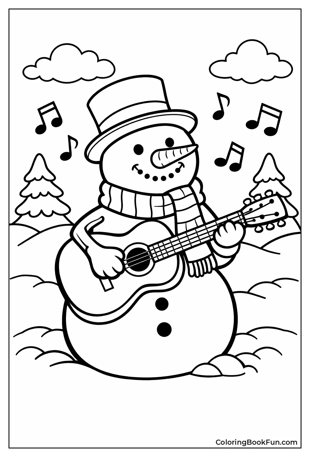 Snowman Playing Guitar