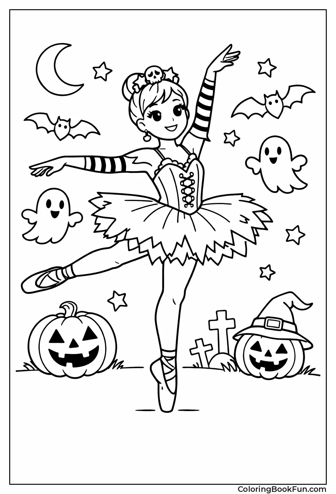 Halloween Ballerina with Pumpkins