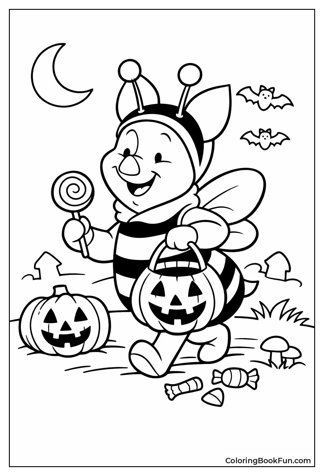 Bumblebee Piglet Goes Trick-or-Treating