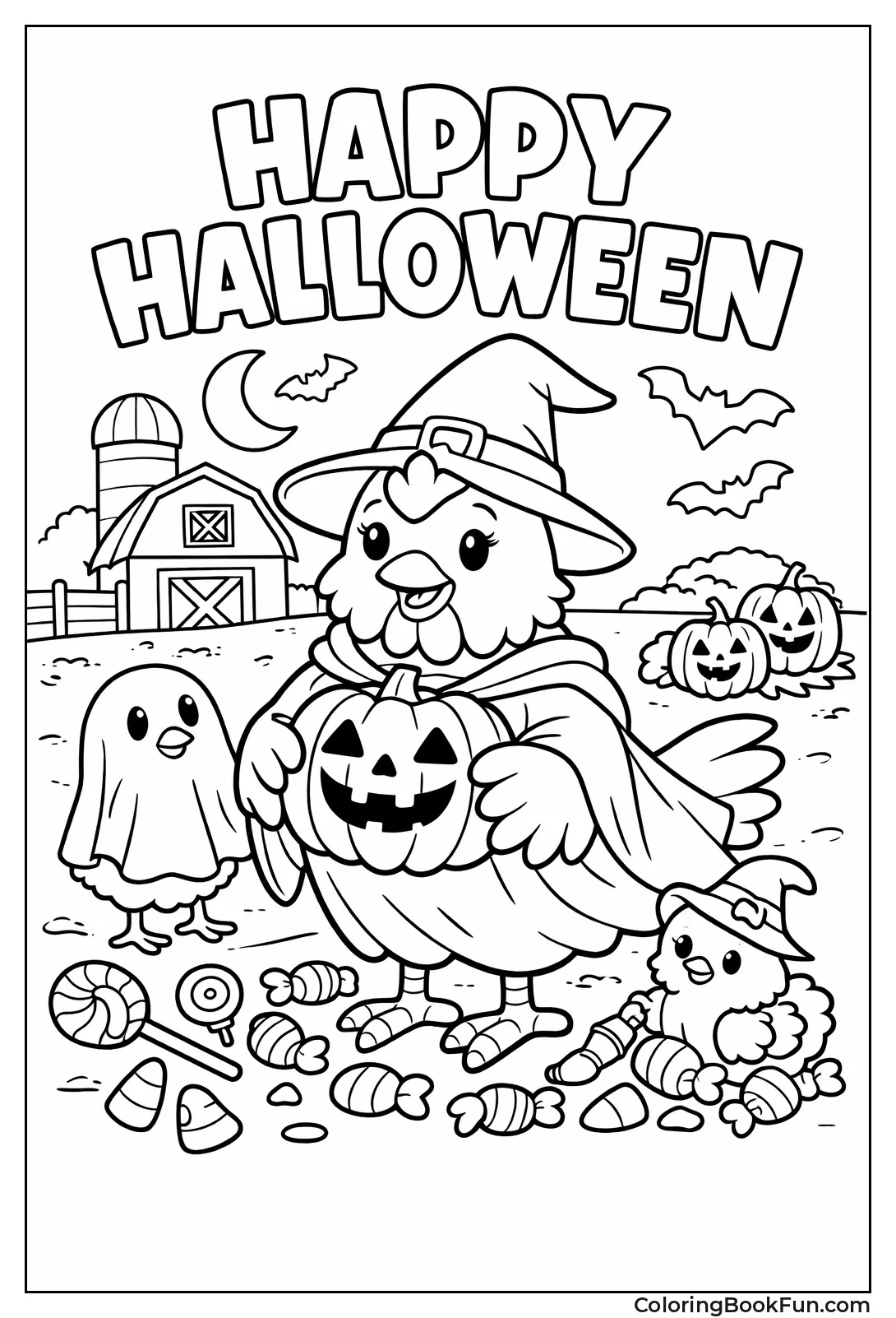 Halloween Witch Chicken Pumpkin