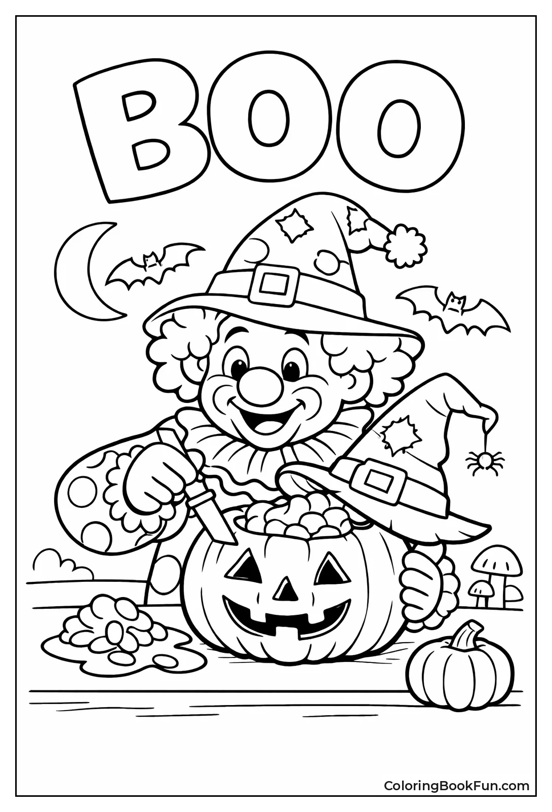 Clown Carving Halloween Pumpkin