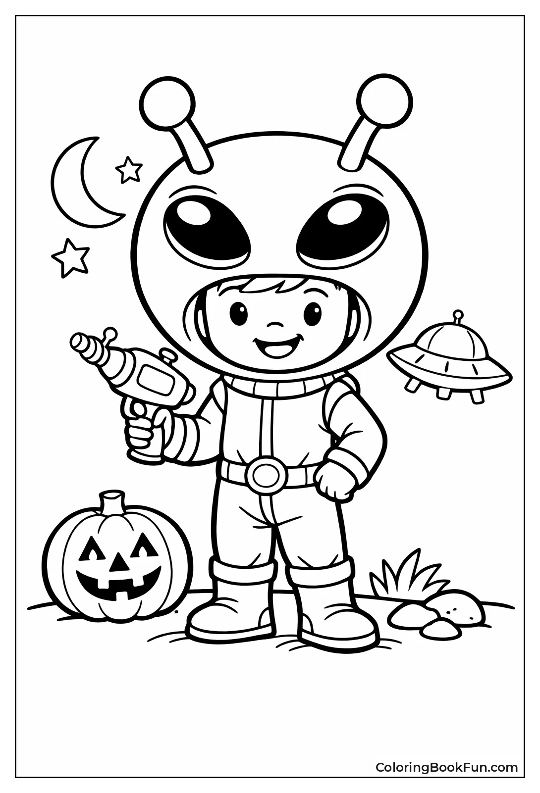 Alien Kid with Ray Gun