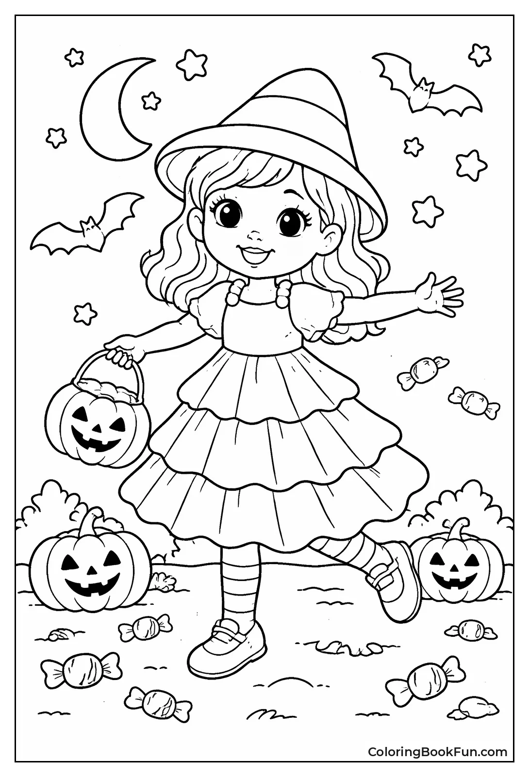 Girl in Candy Corn Dress