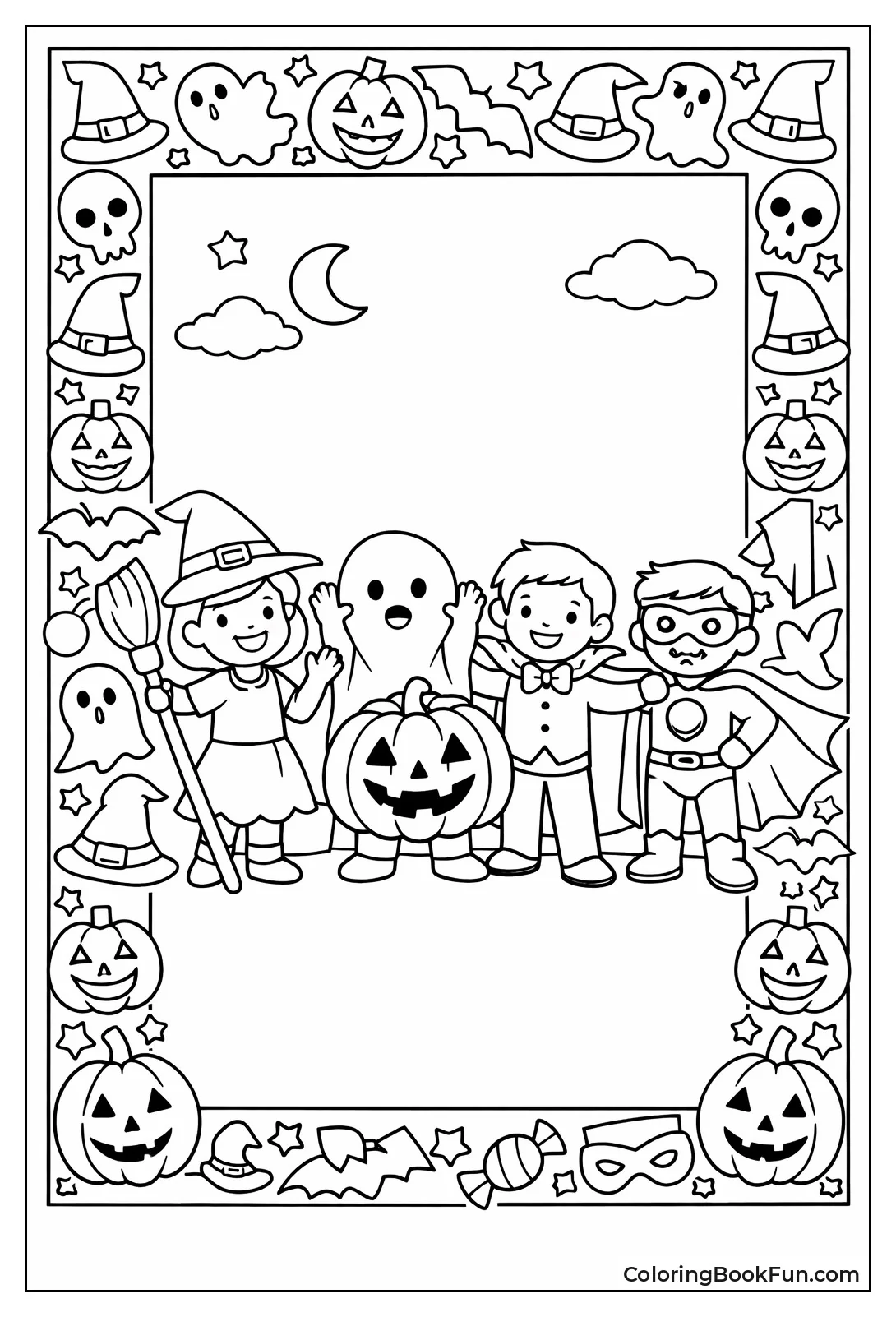 Halloween Icons Border Frame