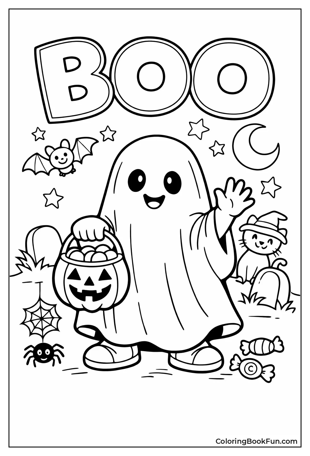 Happy Sheet Ghost Waving