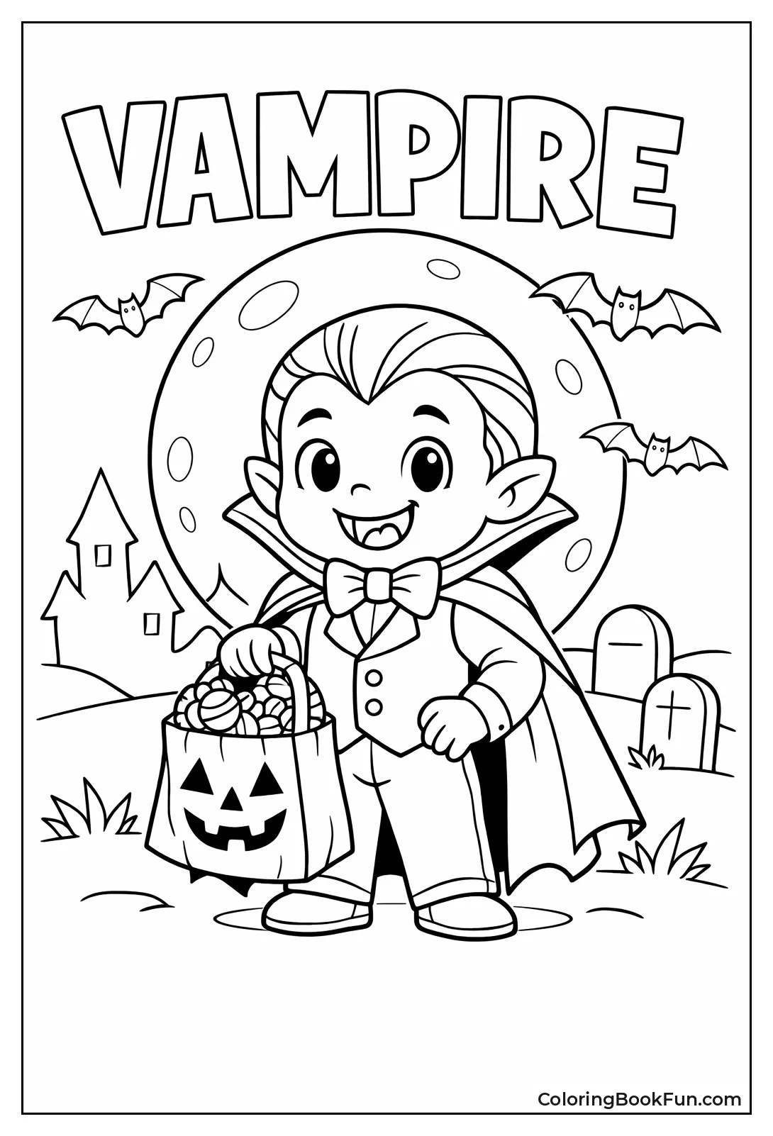 Friendly Vampire under Moon