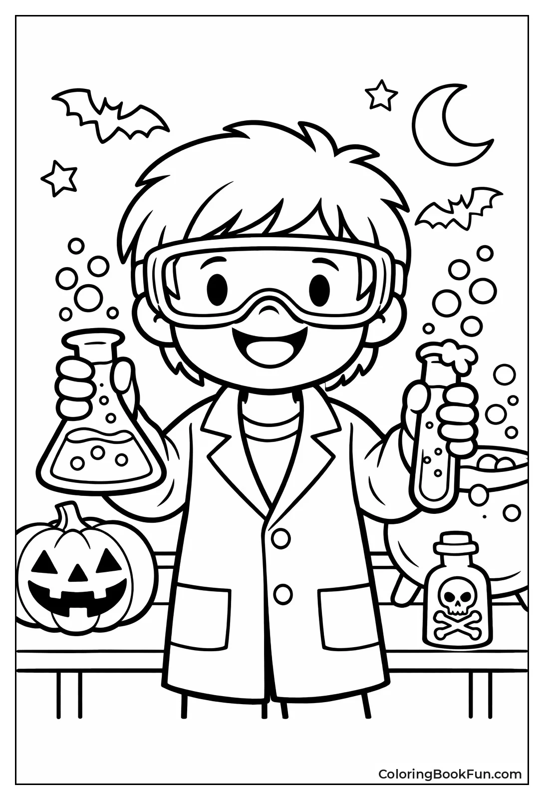 Mad Scientist with Beakers