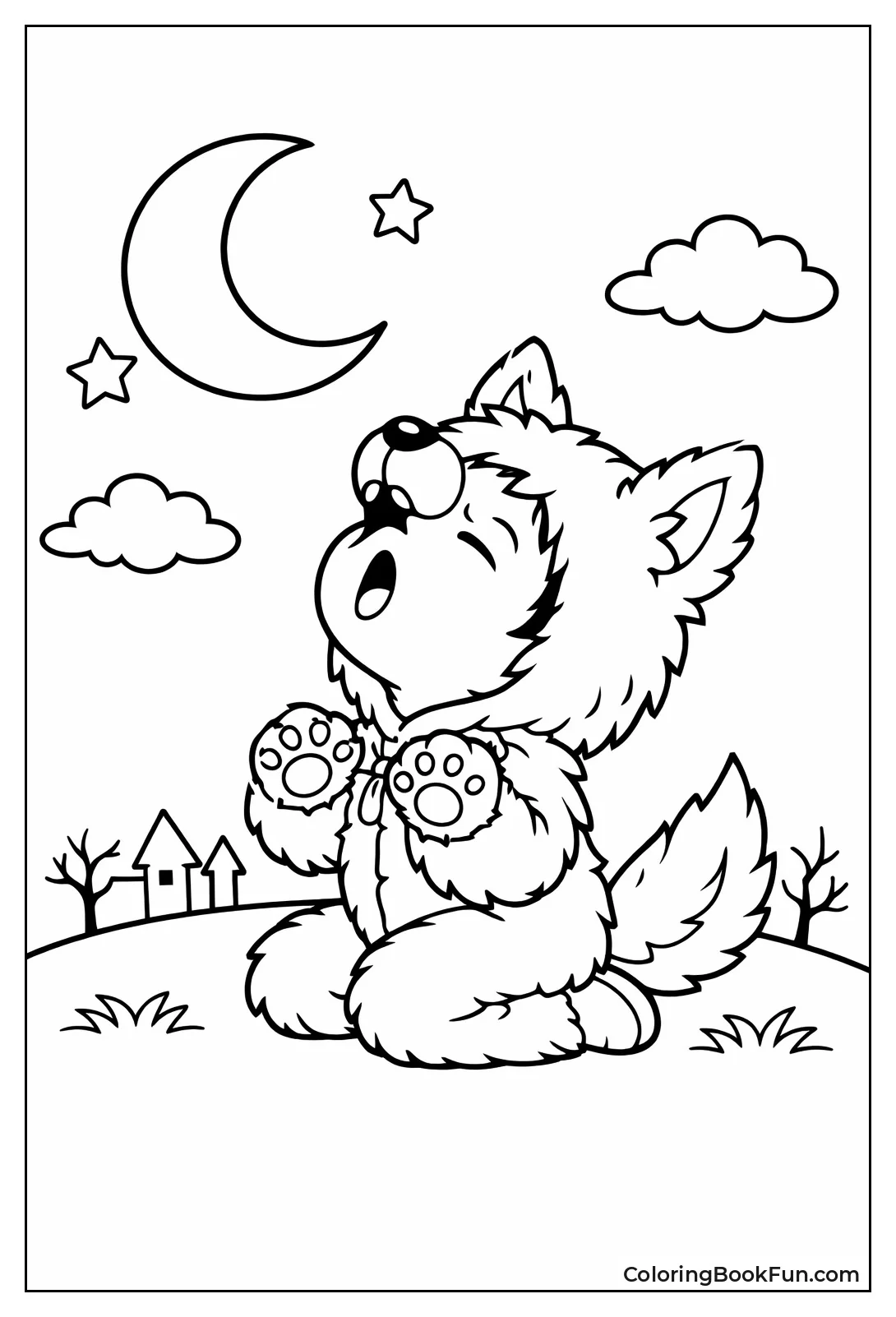 Werewolf Howling at Moon