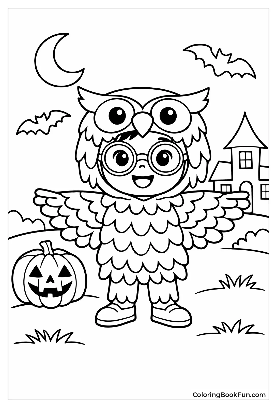Owl Kid with Big Eyes