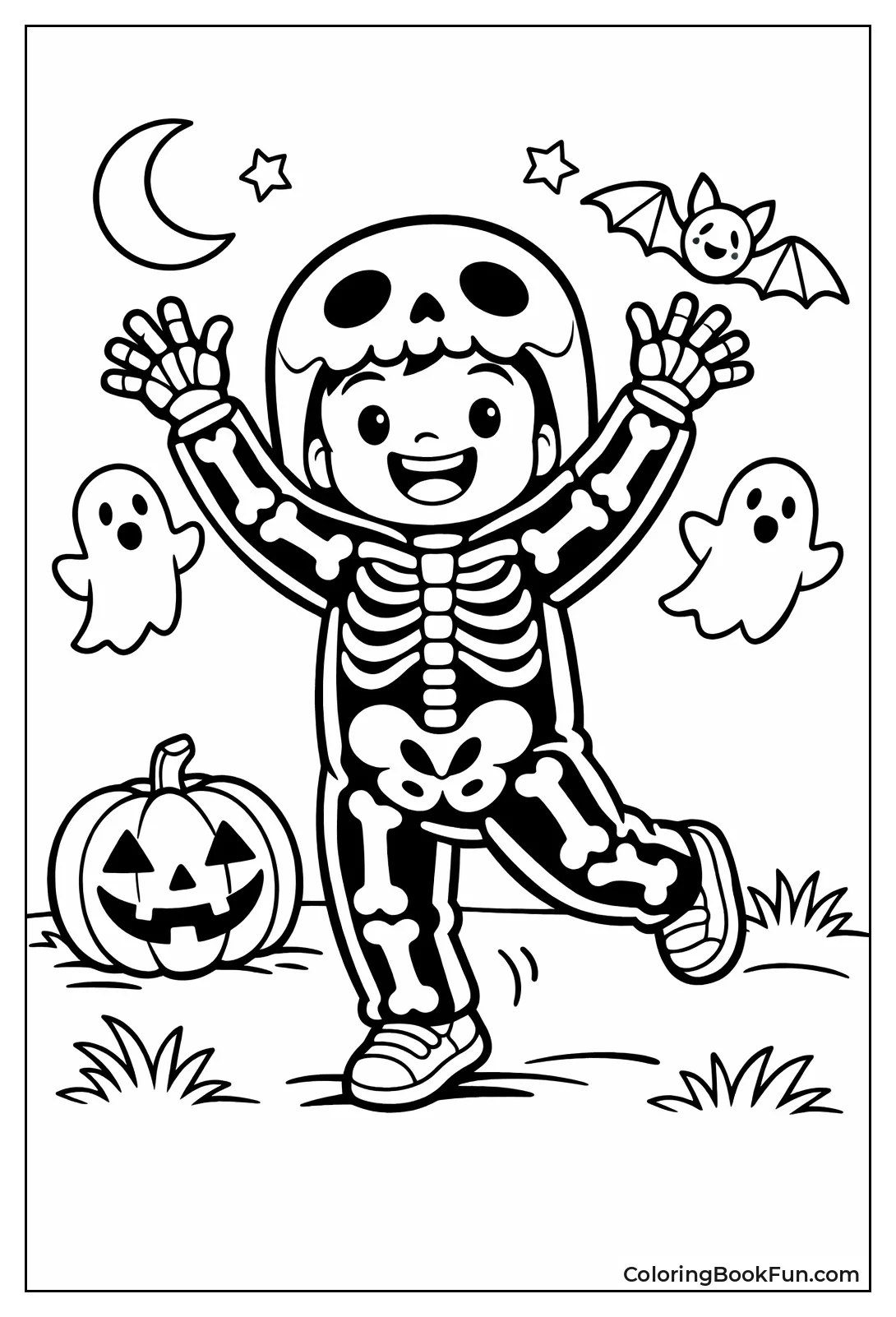 Dancing Skeleton Kid Glows