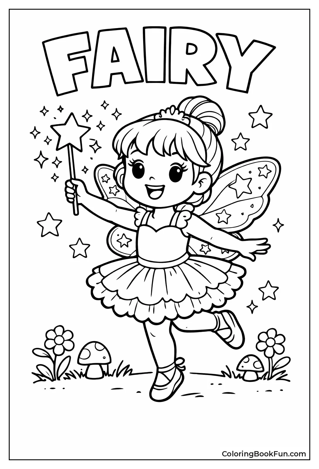 Woodland Fairy Holding Wand