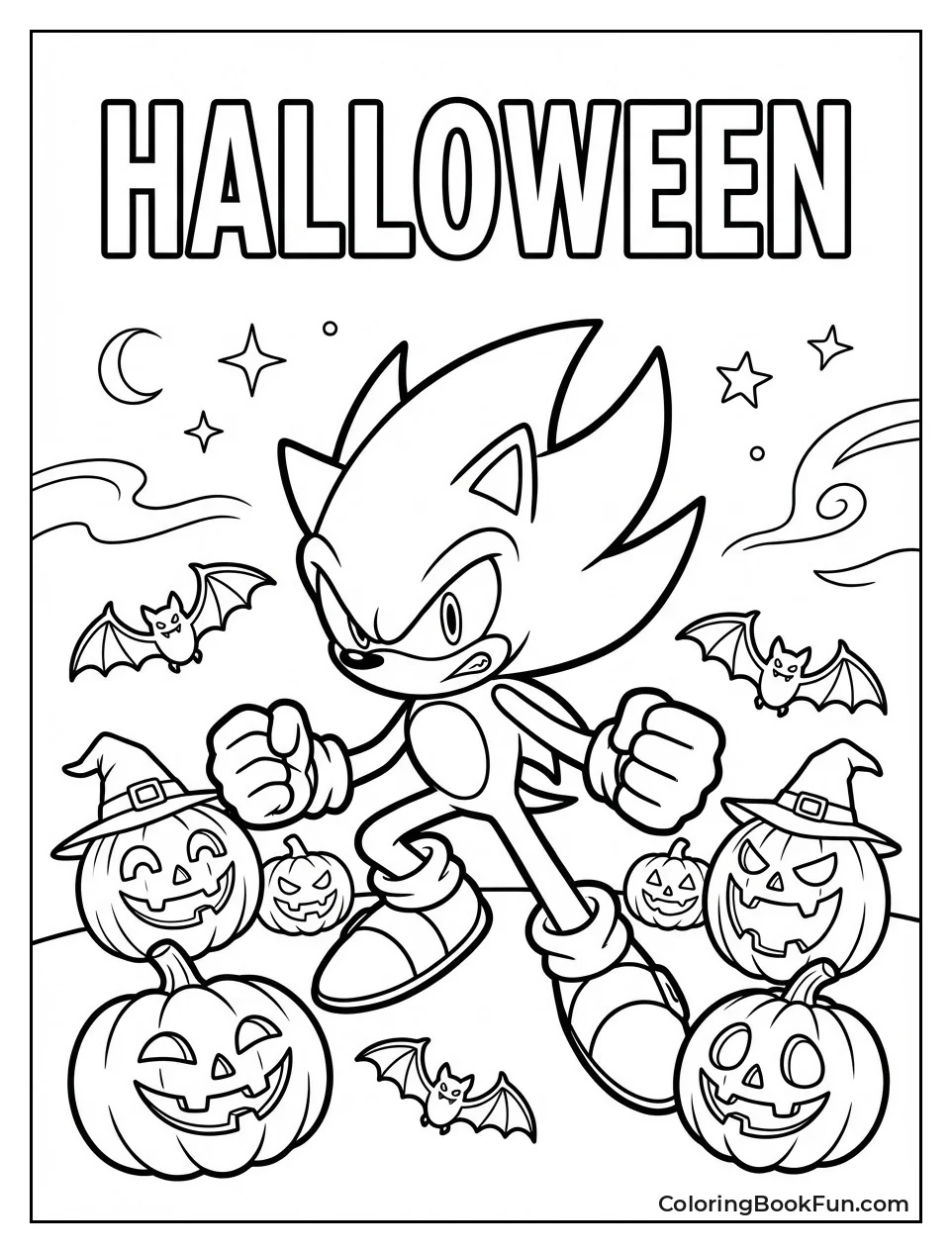 Halloween Dark Sonic Bats Pumpkins