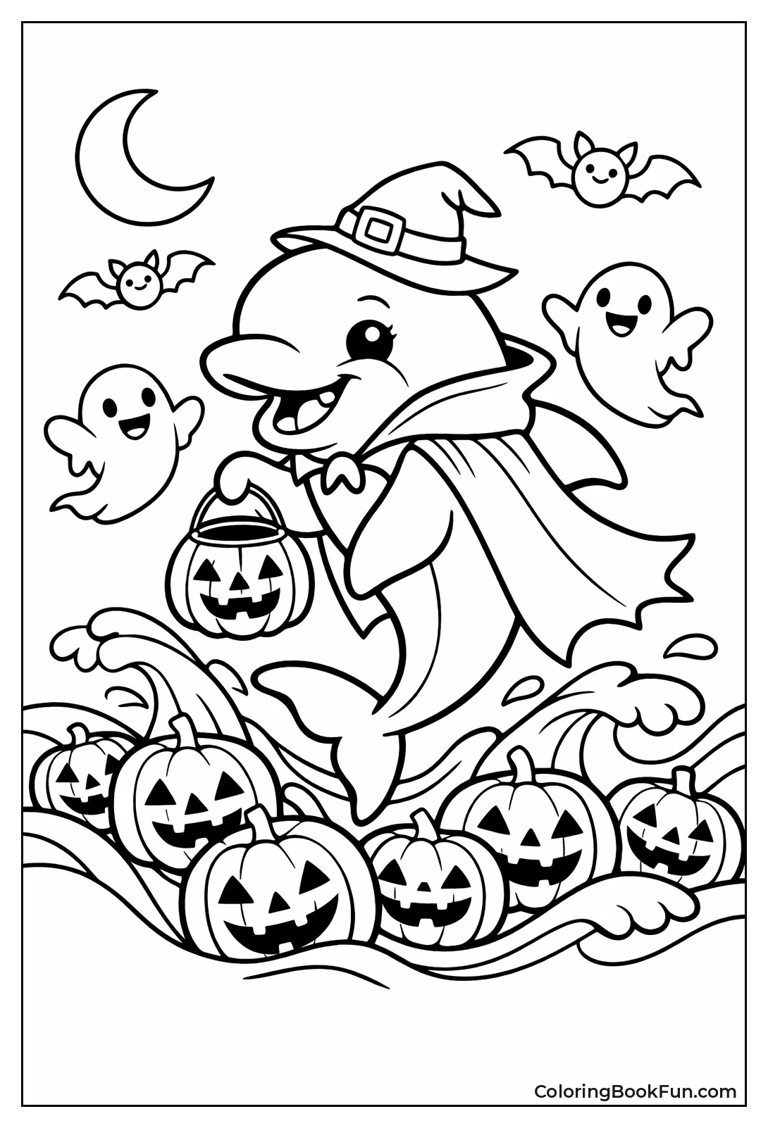 Halloween Dolphin Ghost Waves