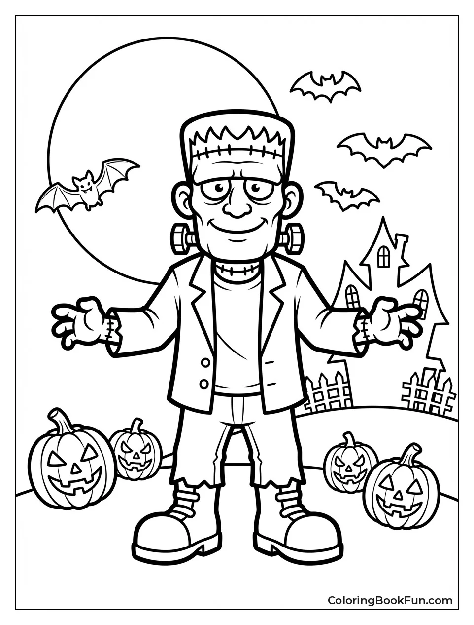 Halloween Monster with Bats