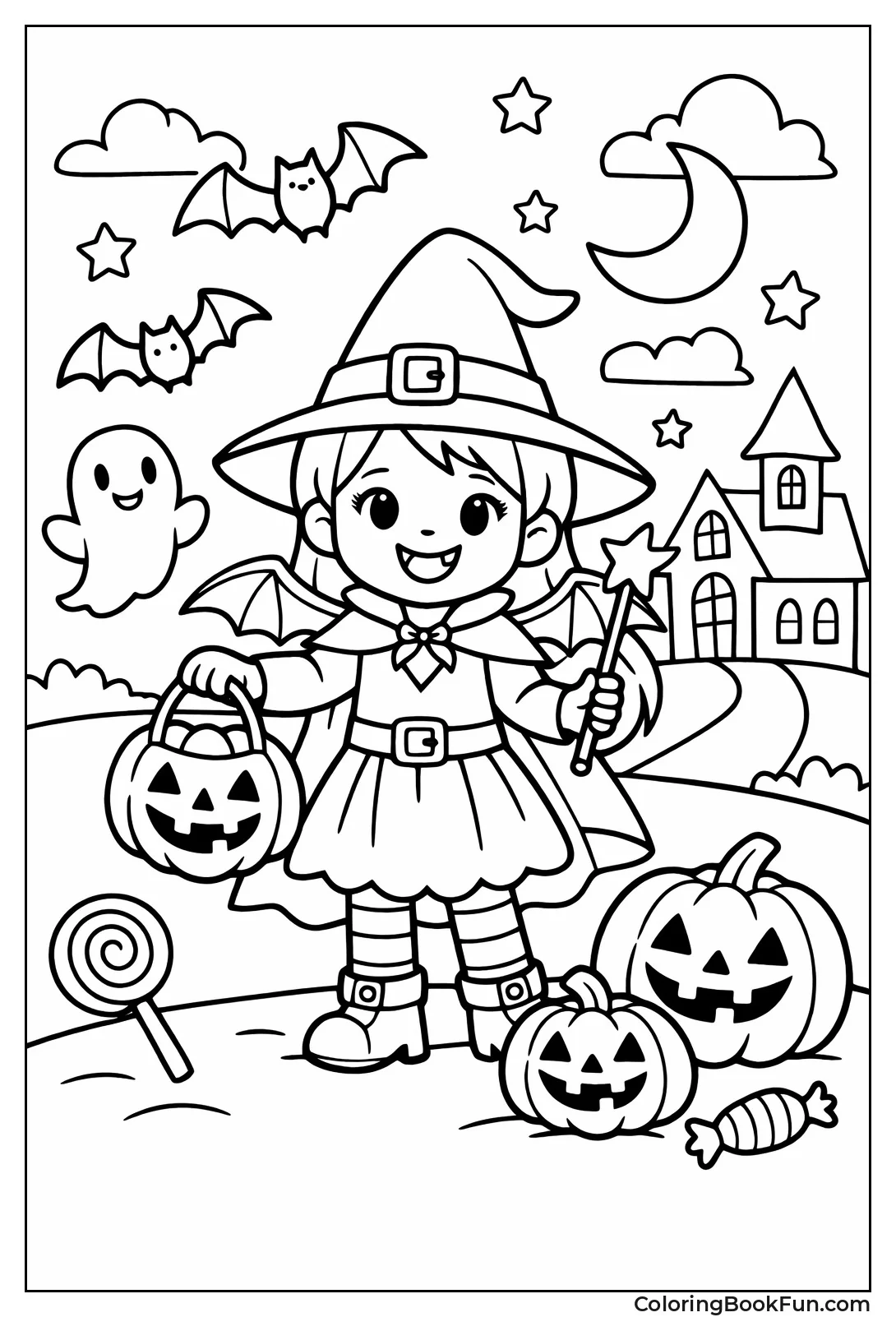 Girl as Witch with Broom