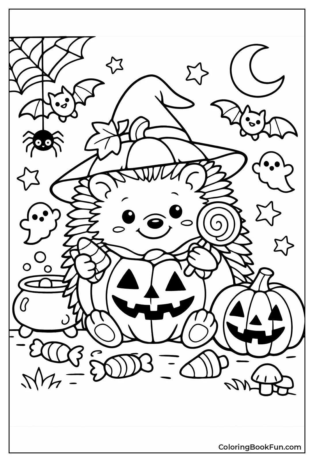 Halloween Hedgehog Witch Hat