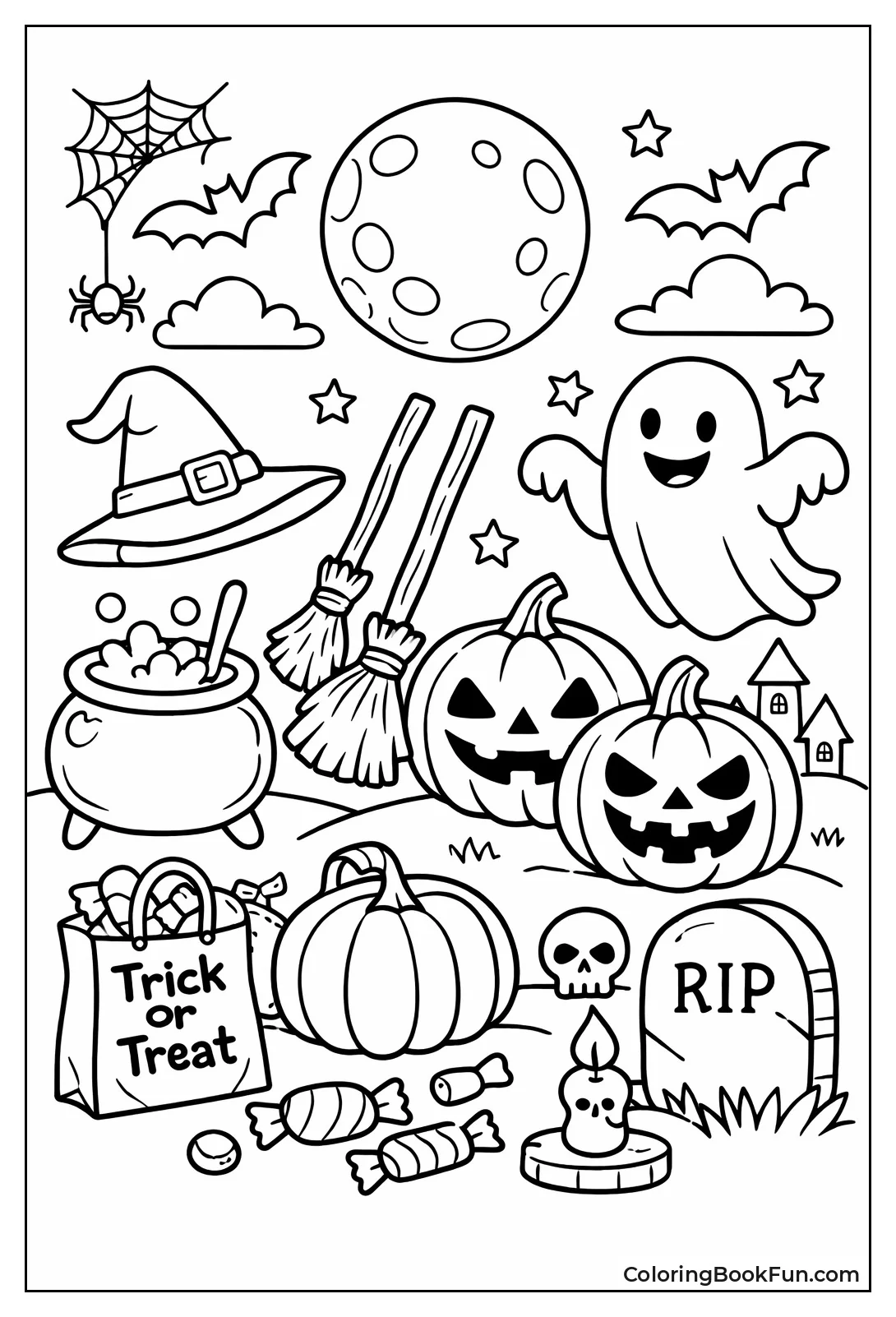 Witch's Cauldron under Full Moon