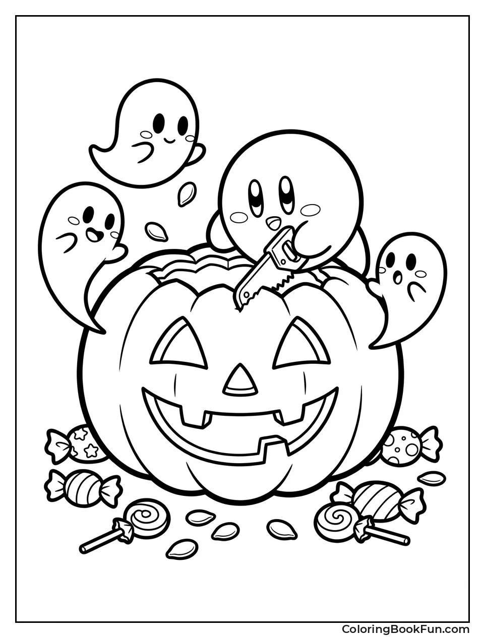 Kirby Carves Big Pumpkin