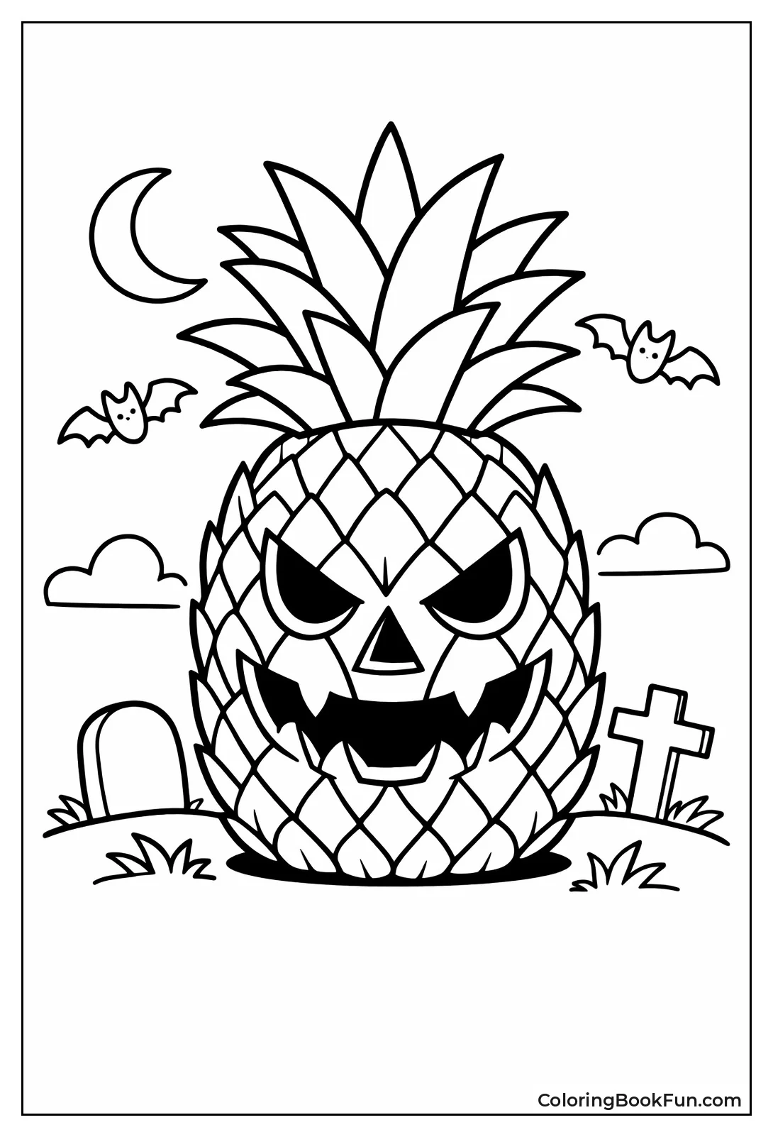 Spooky Pineapple Jack-o-Lantern