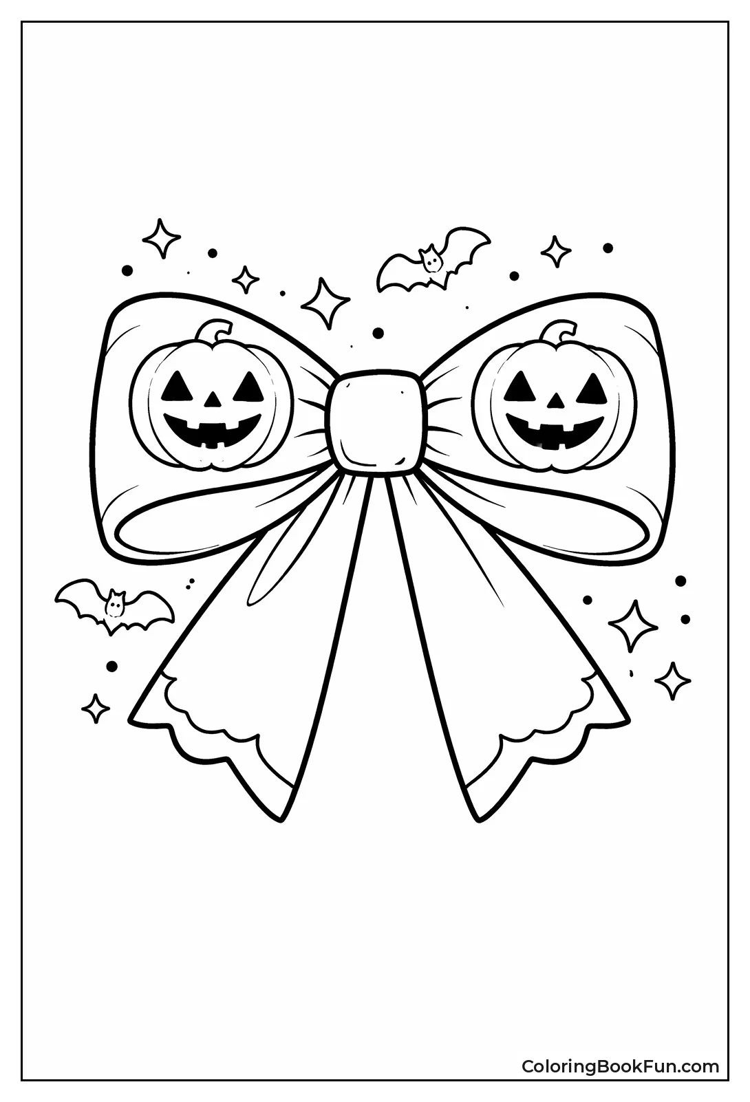 Pumpkin Face Halloween Bow