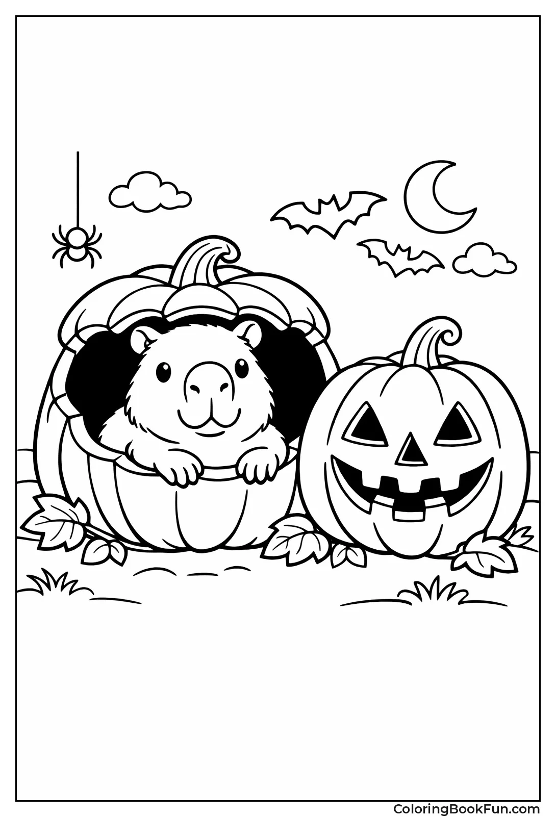 Capybara in Halloween Pumpkin