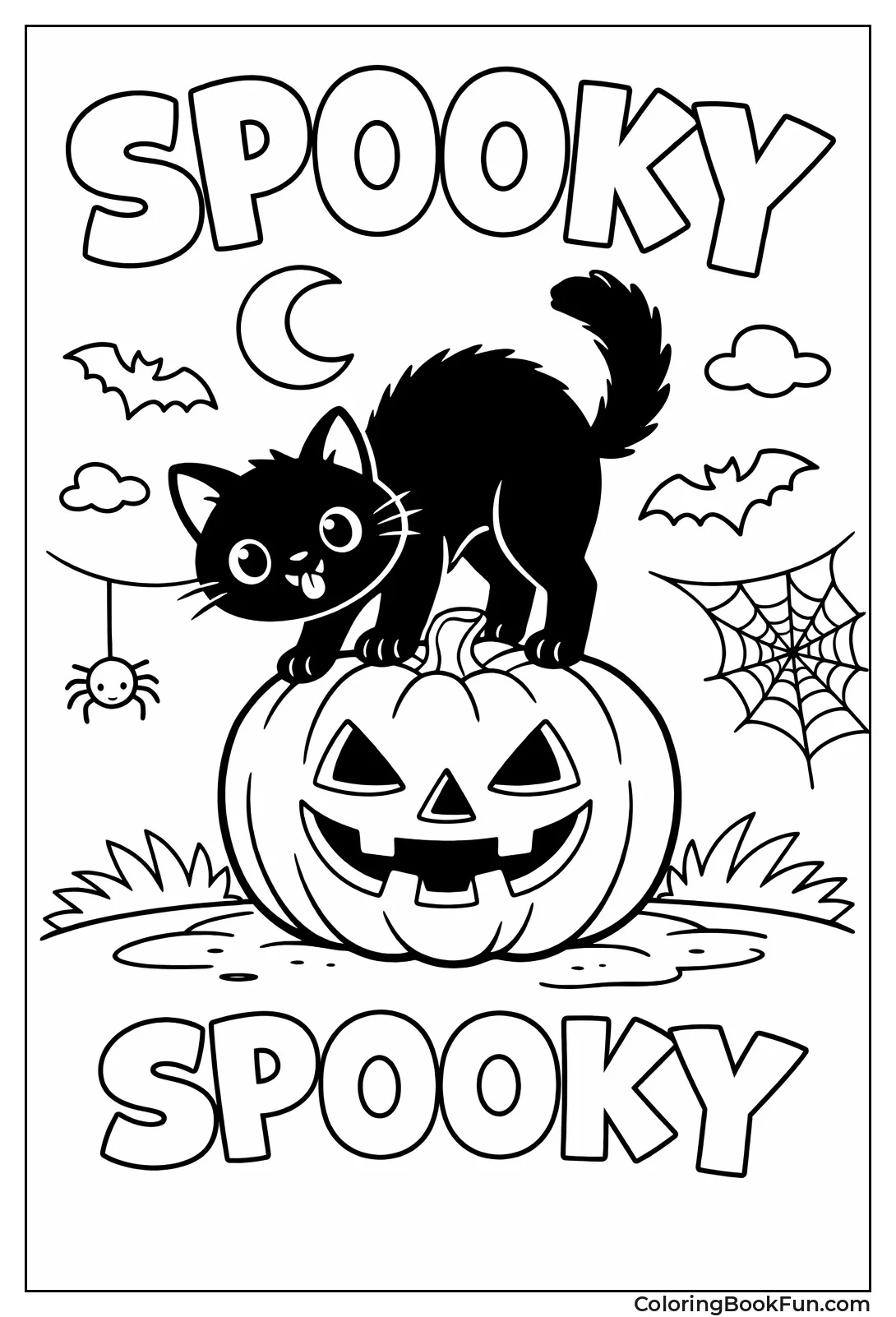 Cat on Halloween Pumpkin