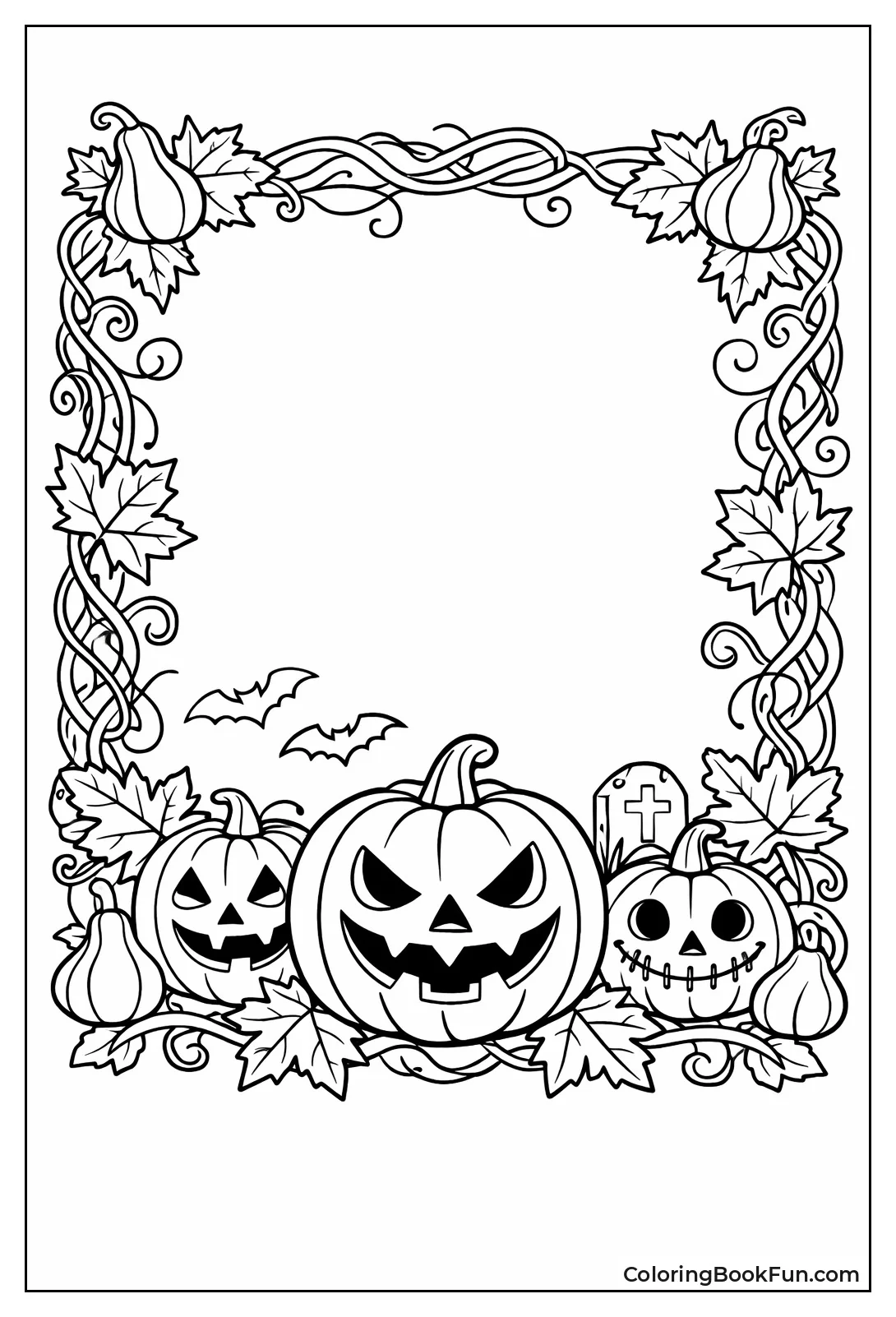 Vines Frame Autumn Leaves