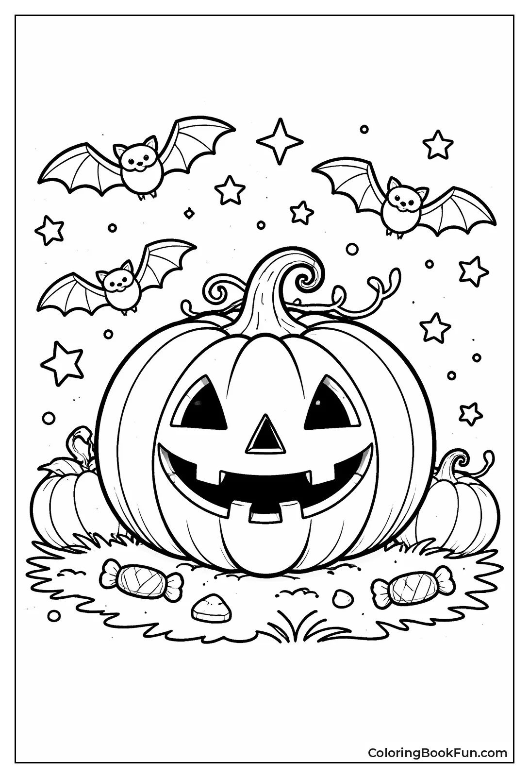 Bats Circle Central Pumpkin