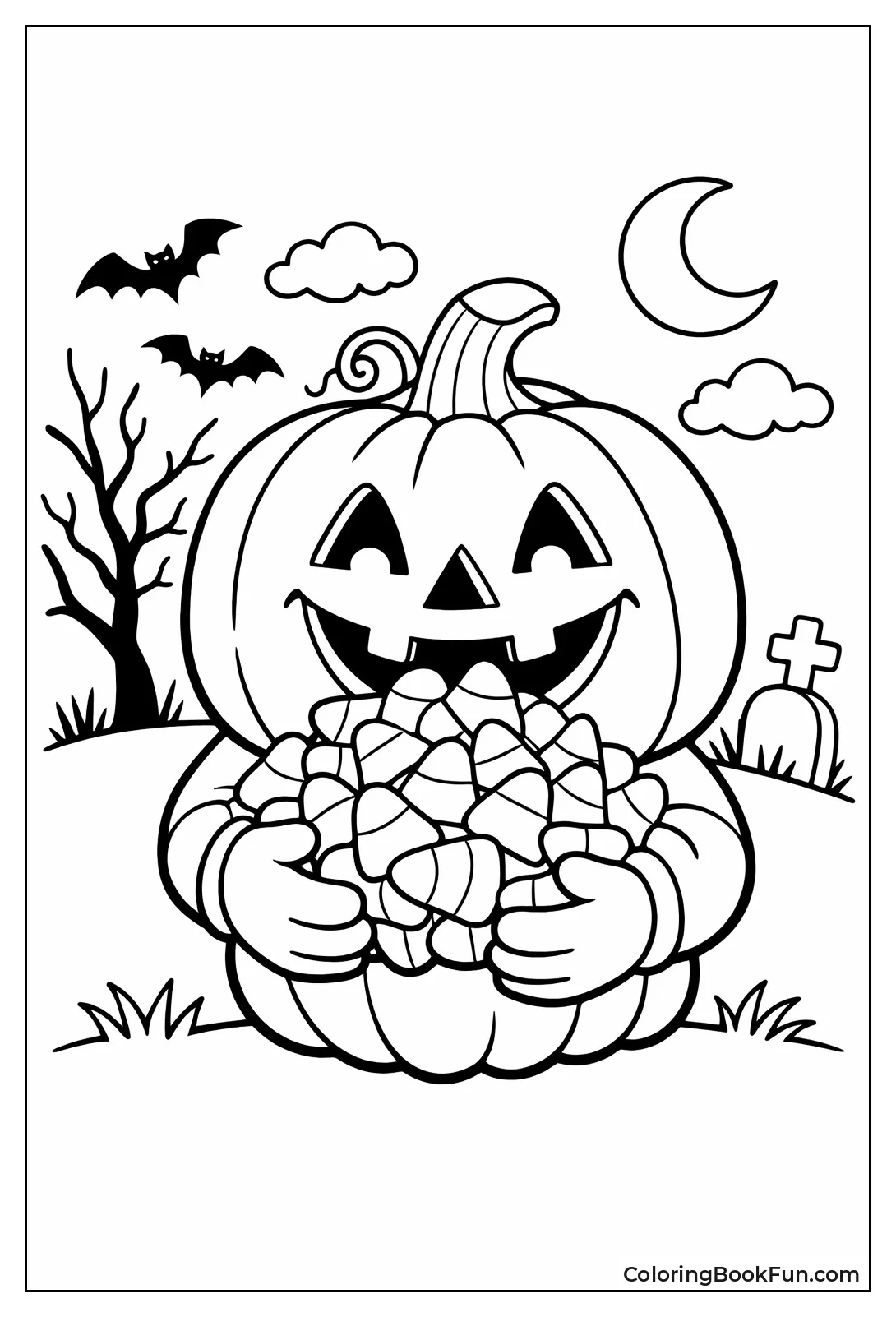 Pumpkin Holds Candy Corn