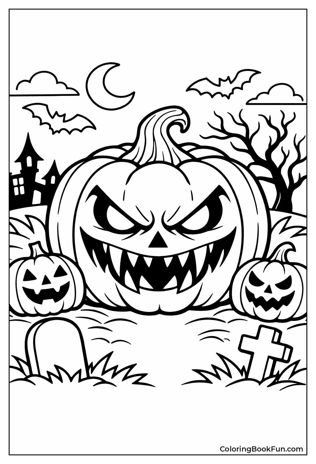 Fierce Fanged Scary Pumpkin