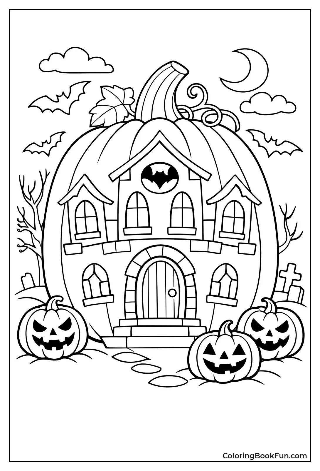 Haunted House Shaped Pumpkin