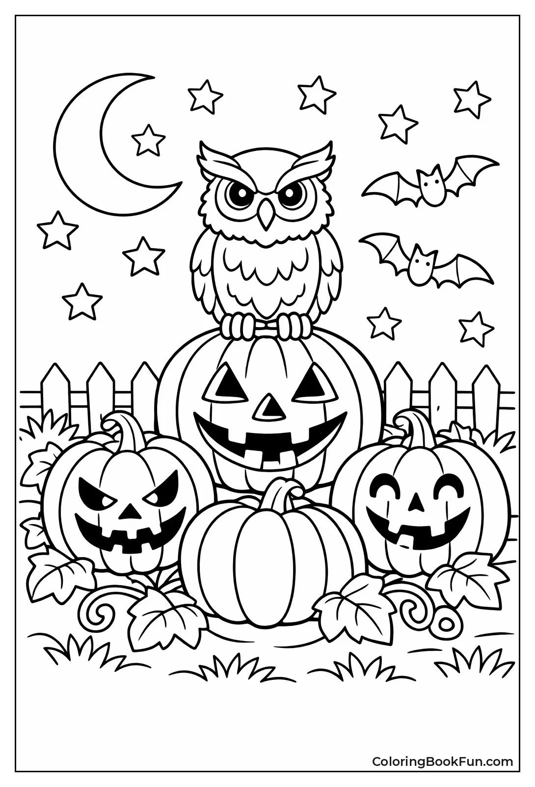 Owl Sits on Pumpkin
