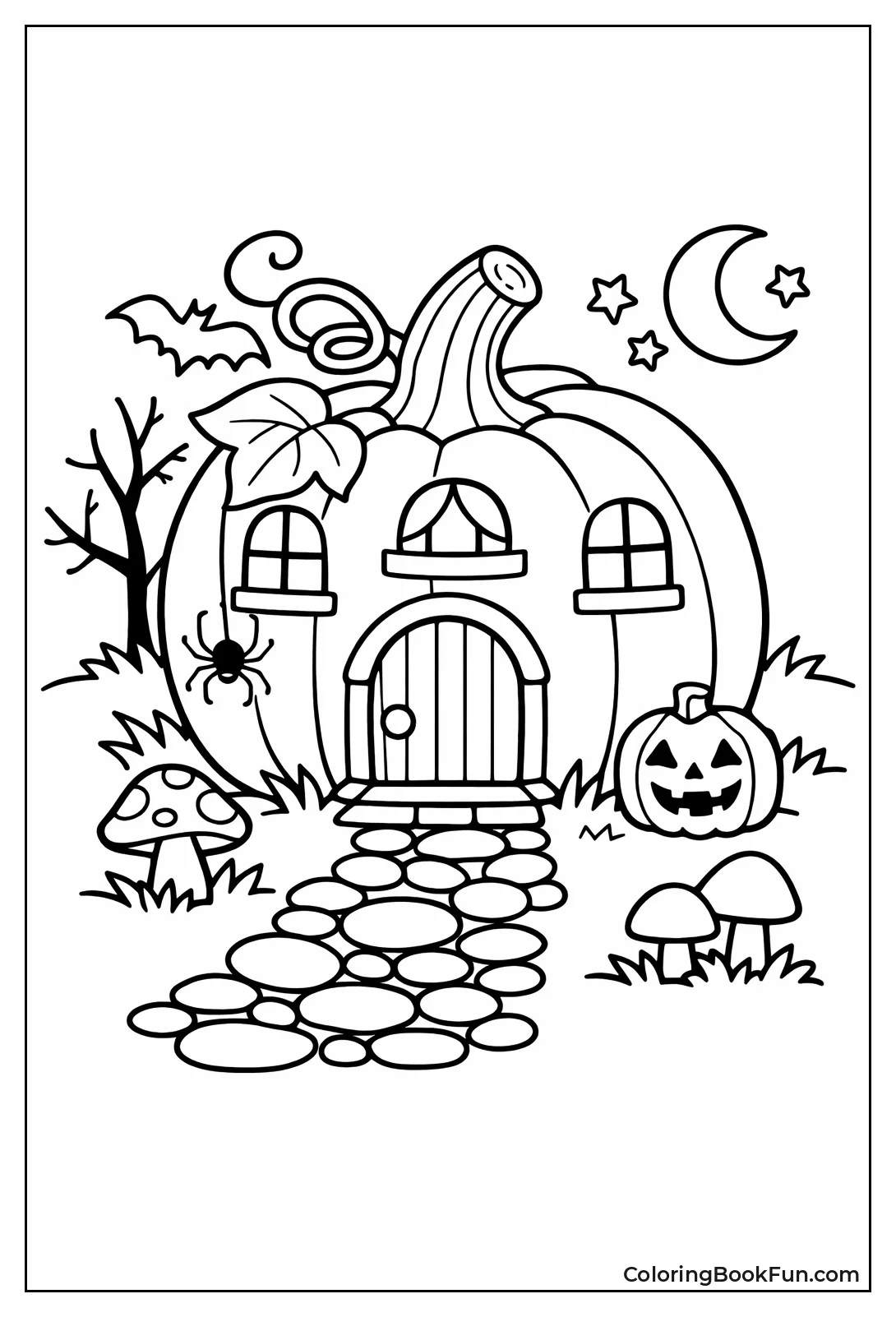 Fairy House Carved Pumpkin