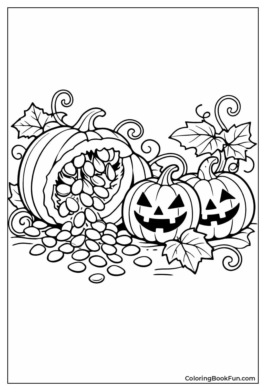 Pumpkin Spills Seeds Vines