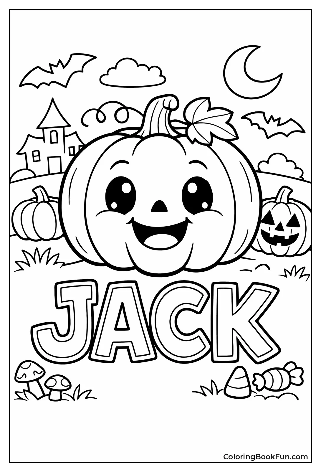 Smiling Friendly Pumpkin Face