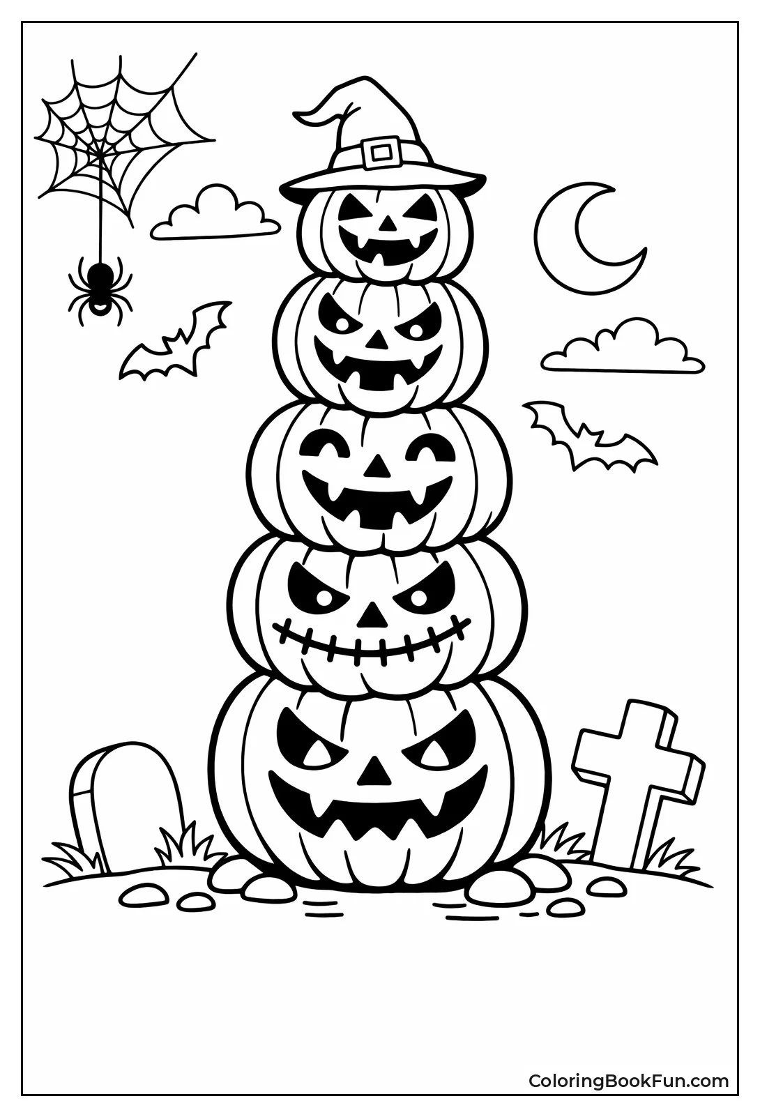 Stacked Tall Jack-o-Lanterns