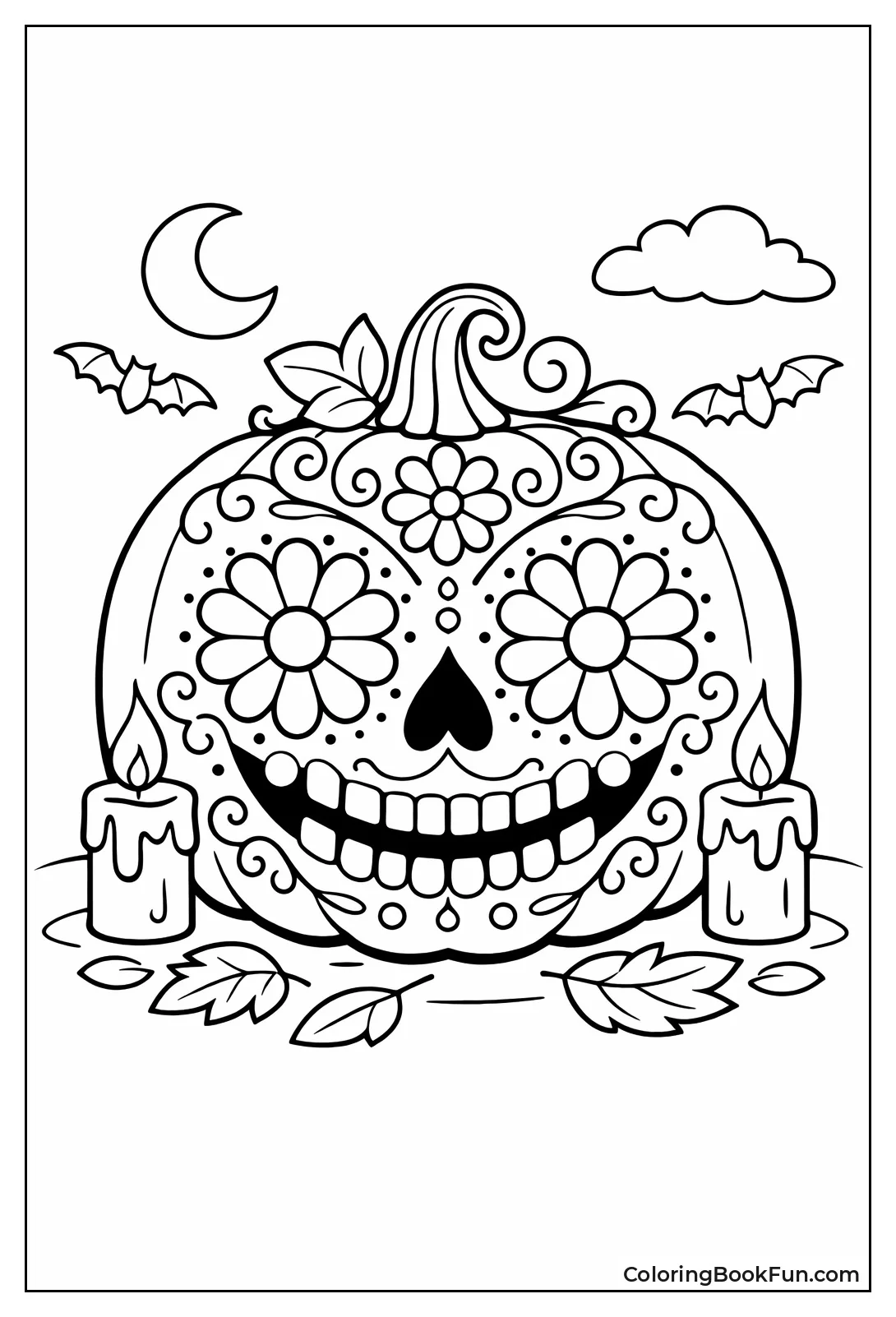 Sugar Skull Decorated Pumpkin