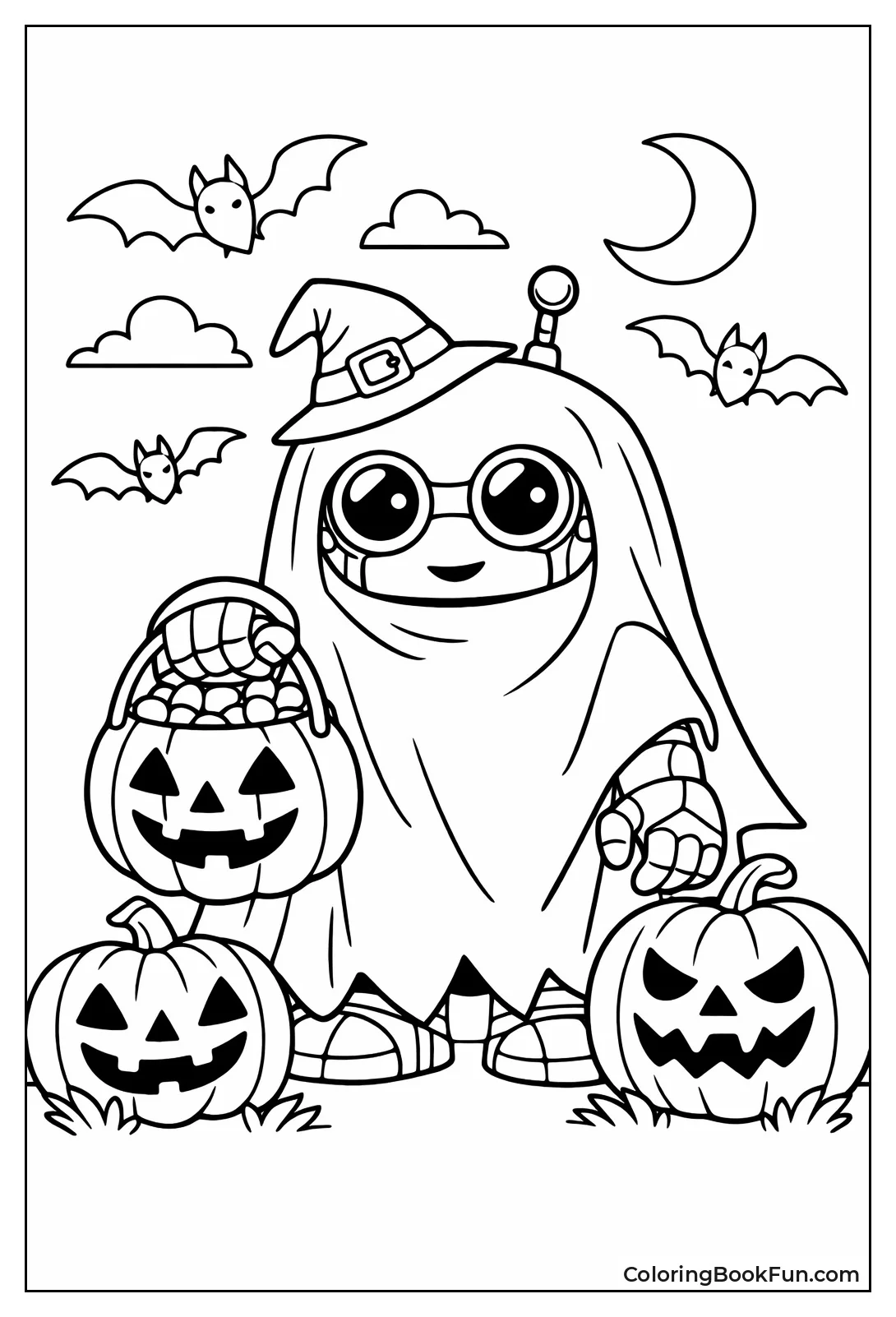 Spooky Robot with Pumpkin