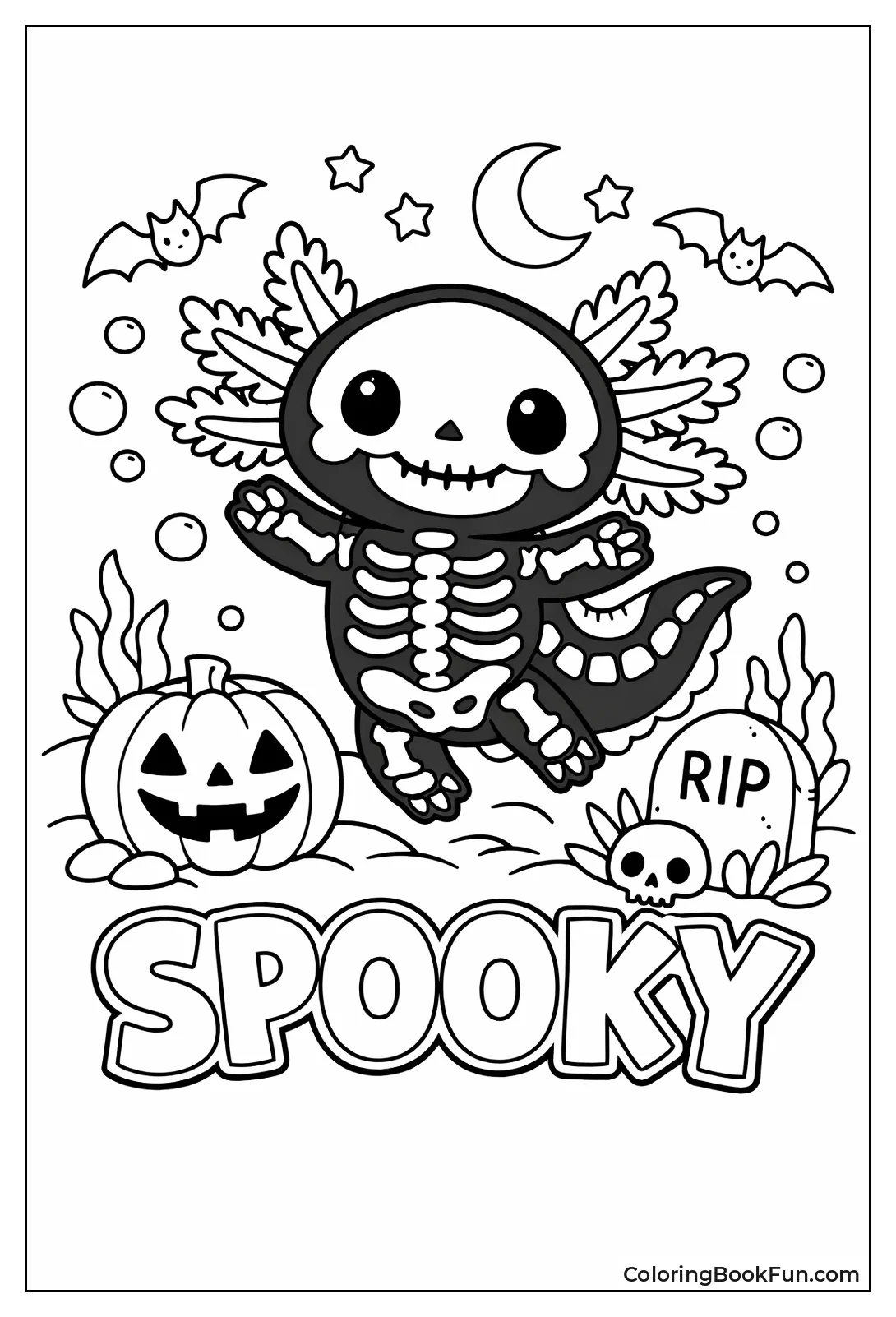 Skeleton Axolotl for Halloween