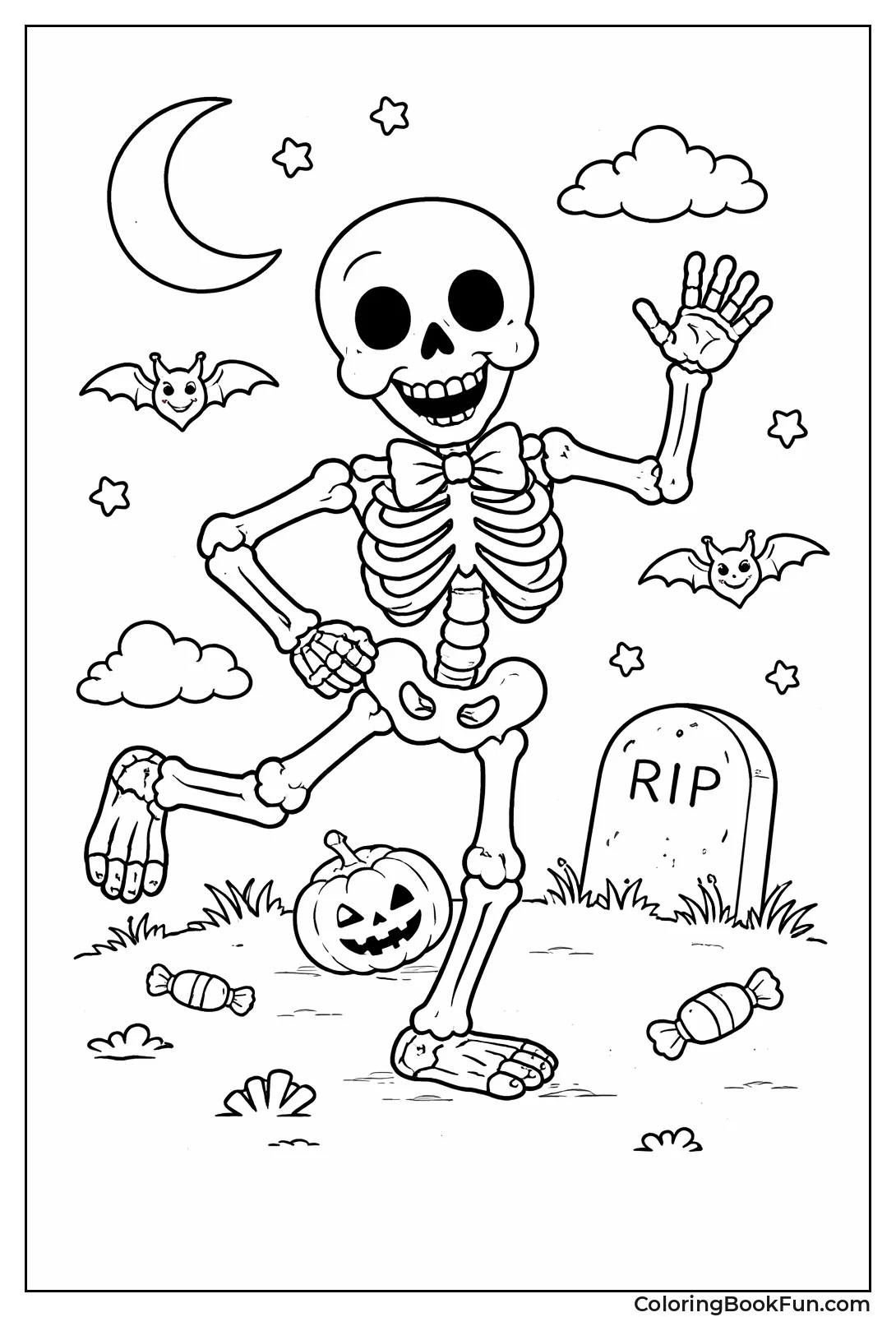 Playful Dancing Halloween Skeleton